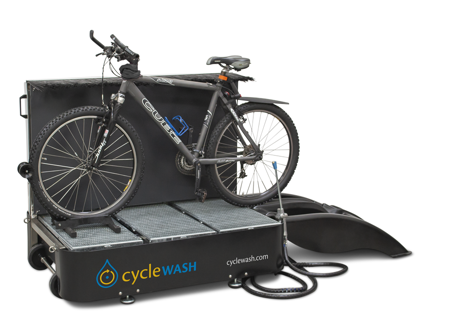 cycleWASH mini BASIC mit Fahrrad