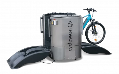 cycleWASH Go Platinum bicycle washing system with bike in position C